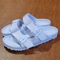 BIRKENSTOCK Blue Arizona EVA Slides Sandals 38 US Women’s 7.5 New, no 
tags. Like new, perfect shape, please see photos for details. Made in 
Germany.