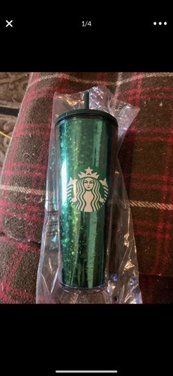 Starbucks green glitter tumbler