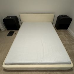 Brand New Tate Velvet Upholstered Platform Bed – Minimalist, Modern Design