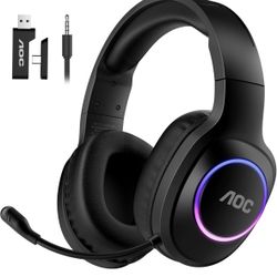 AOC Wireless Gaming Headset Compatible w PS5/4 Nintendo Switch PC Bluetooth