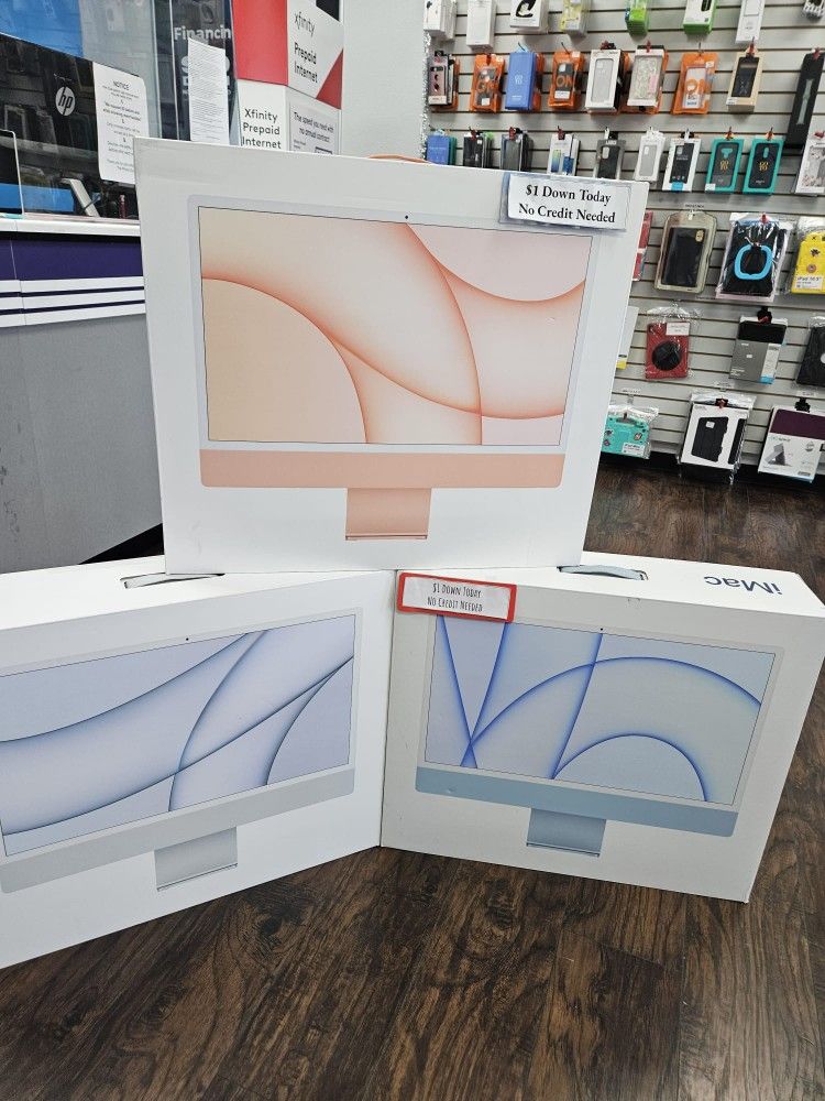 Apple iMac 24 Inch M1 2021 Desktop 512 GB 8 CPU / 8GPU / 8GB RAM / - PAYMENTS AVAILABLE With $1 DOWN - NO CREDIT NEEDED