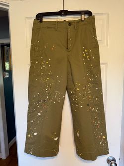 Olive Green Ralph Lauren Chino Pants with Paint Splatter
