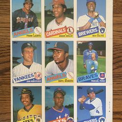 1985 Topps, Dwight Gooden Rookie On An Uncut Sheet Of Nine Cards