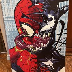 Spiderman And Venom Picture Frame Canvas 