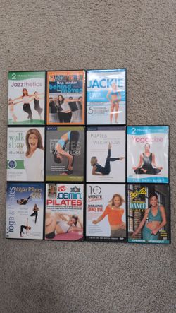 Fitness Workout DVD Lot Pilates Yoga Cardio Dance Leslie Sansone Jackie Warner