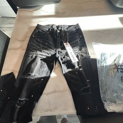 brand new black purple jeans 32
