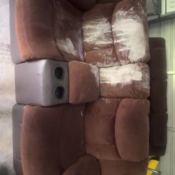 2 brown couches Reclining and Cup Holders!