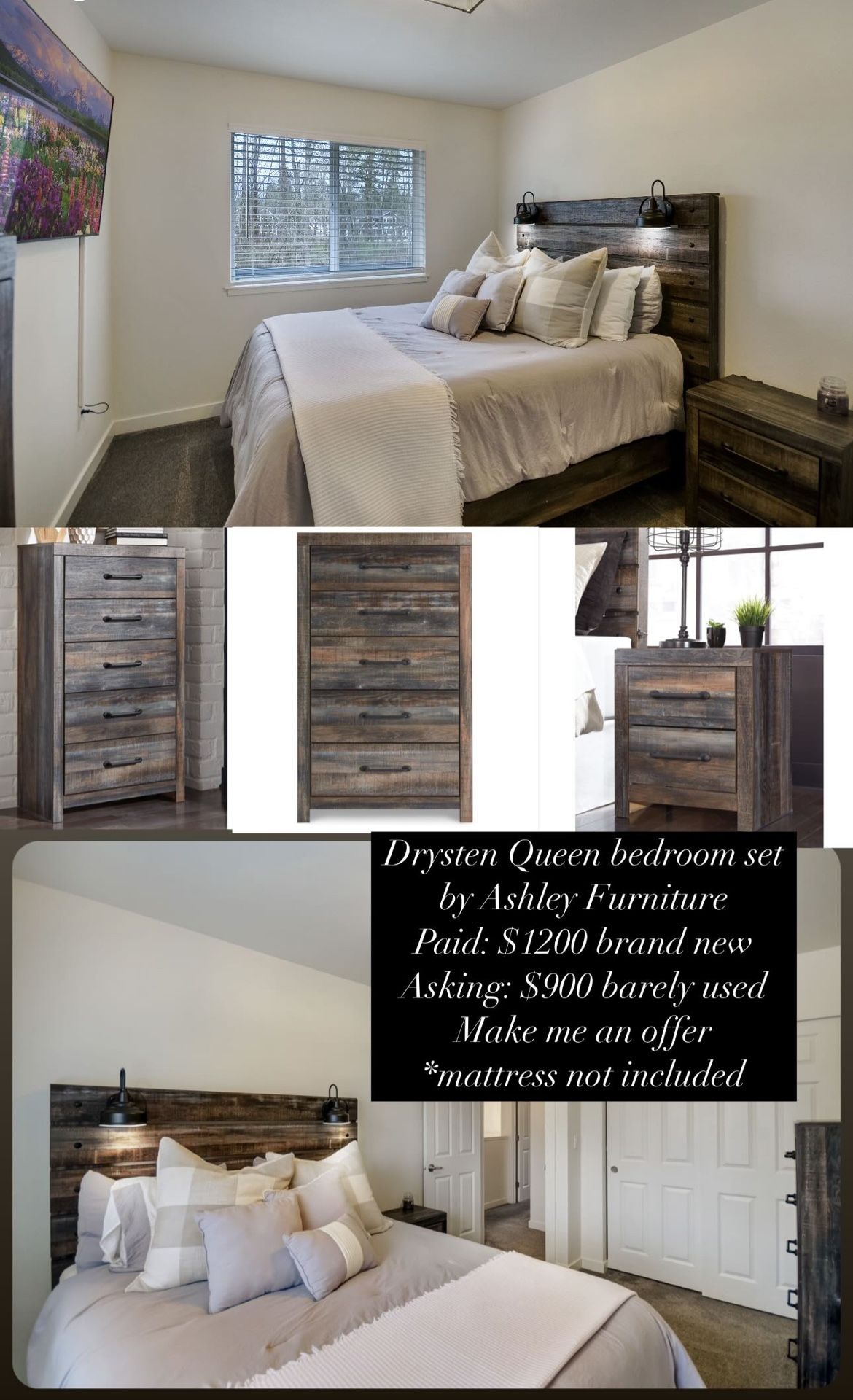 Ashley Furniture: Drysten queen, bed set