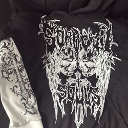 Y2k Emo Cross Skull Hoodie
