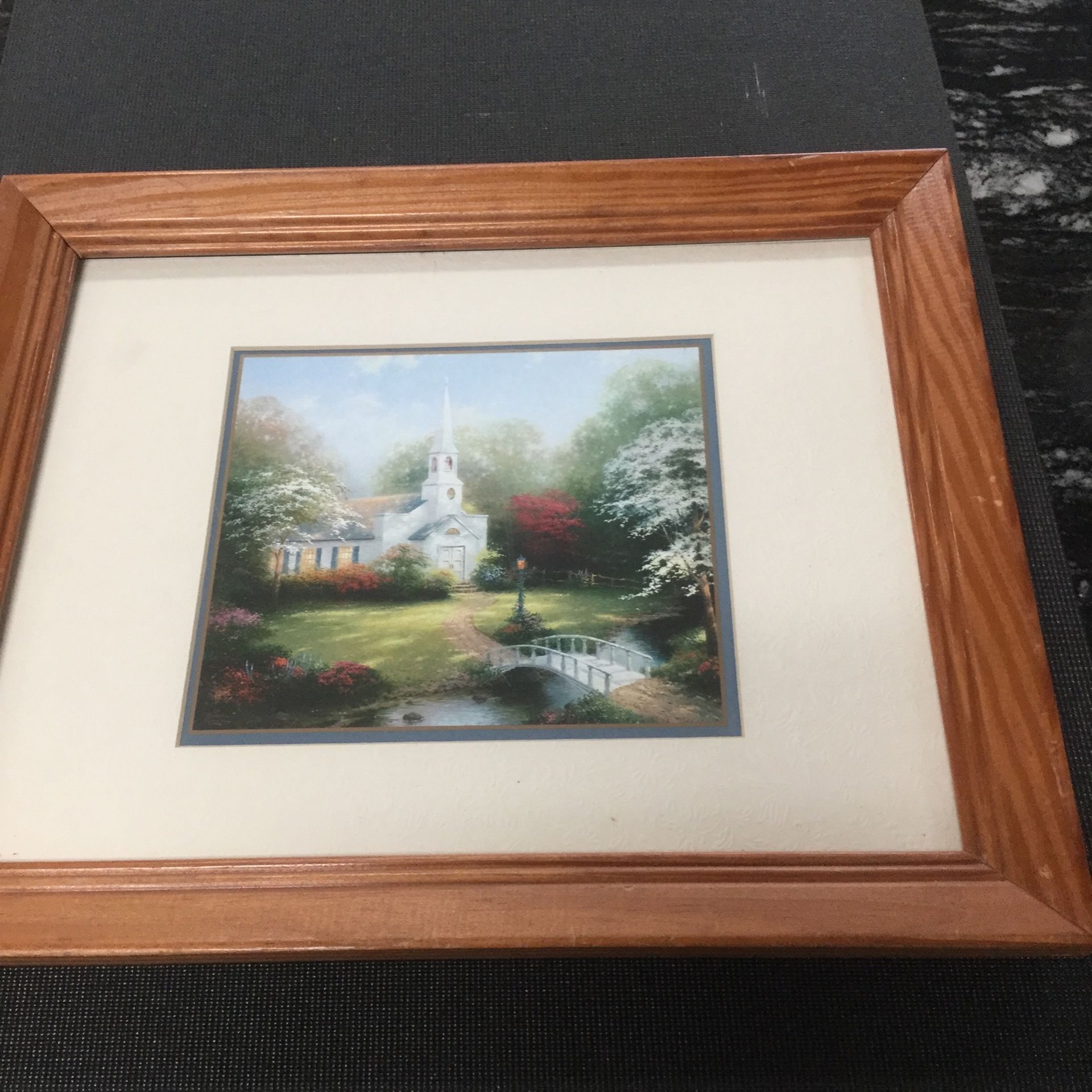 Thomas Kinkade 16x13 Frame ( Hometown Chapel ) With COA