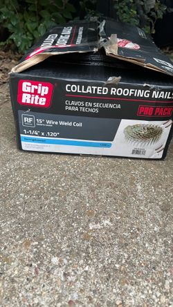 Grip Rite 1-1/4 X .120” Smooth Electrogalvanized Coil Roofing Nails Grcr3dgal