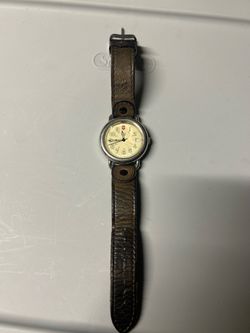 Swiss Army Field Watch Cream Dial Stainless Steel Canvas Leather Strap NO BATTERY