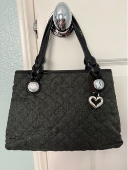 Brighton Gray Quilted fabric handbag