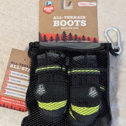 Arcadia Trail All-Terrain Dog Boots XS/S Black/Yellow Reflective Traction