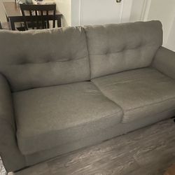 60+” Grey Gray Large Queen Pull Out Couch