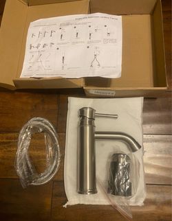 Bathroom faucet new satin stainless steel