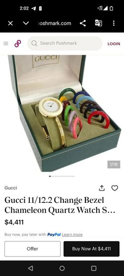 Gold Gucci Change Bezel Watch Set - Full 12 Bezel Set w/ Box