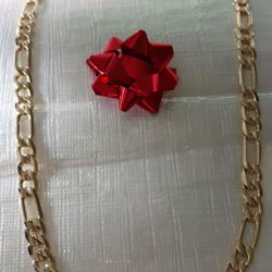 Diamond fixed chain in 14k gold plated