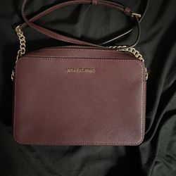 Burgundy Michael Kors Crossbody purse