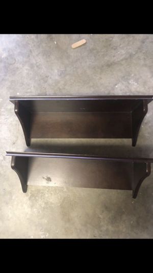 Pottery Barn Kids Set Of 2 Espresso Wood Shelves For Sale In