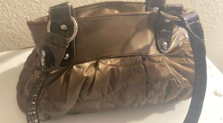 Metallic Bronze Quilted Handbag