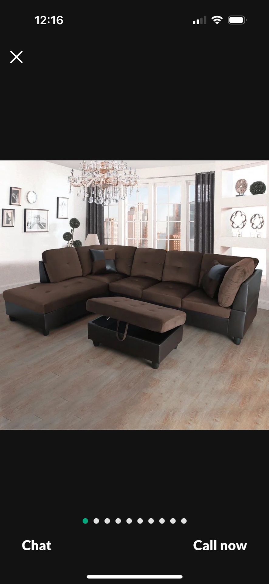 Brown Sectional Couch - Free Delivery
