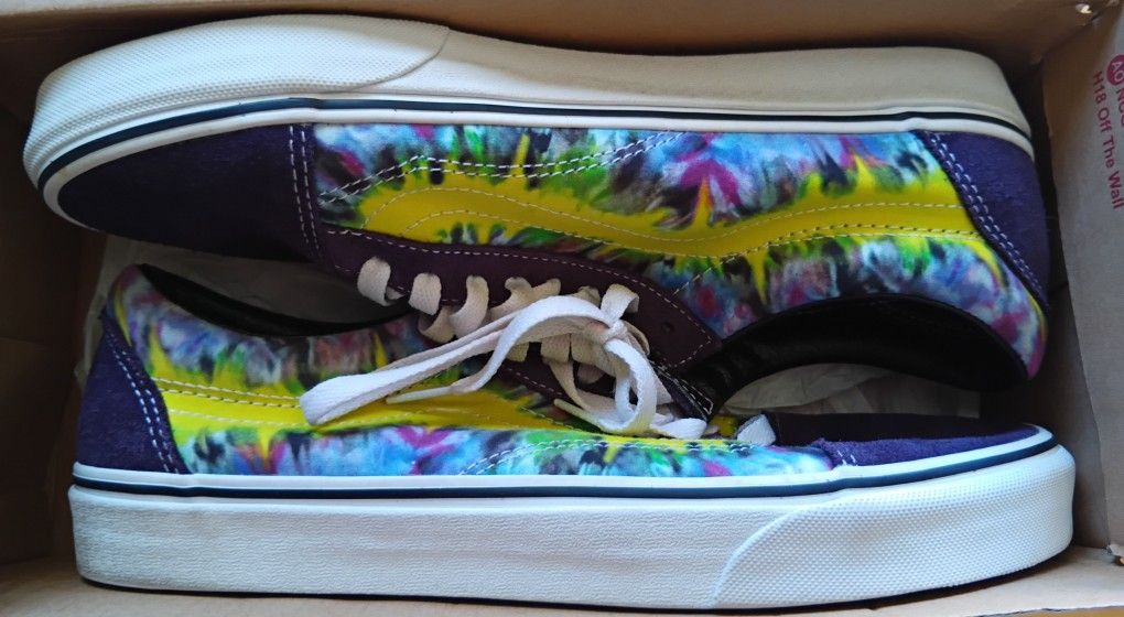 NEW IN BOX !!! VANS OLD SKOOL TIE DYE MYSTERIOSO TRUE SHOES SIZE MEN'S 10 EURO 45