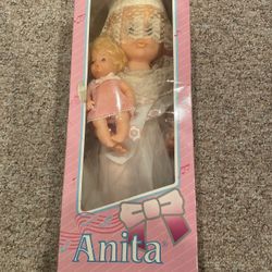 Anita the Bride vintage doll Vinyl Head & Arms Wind Her Up Tested And Working