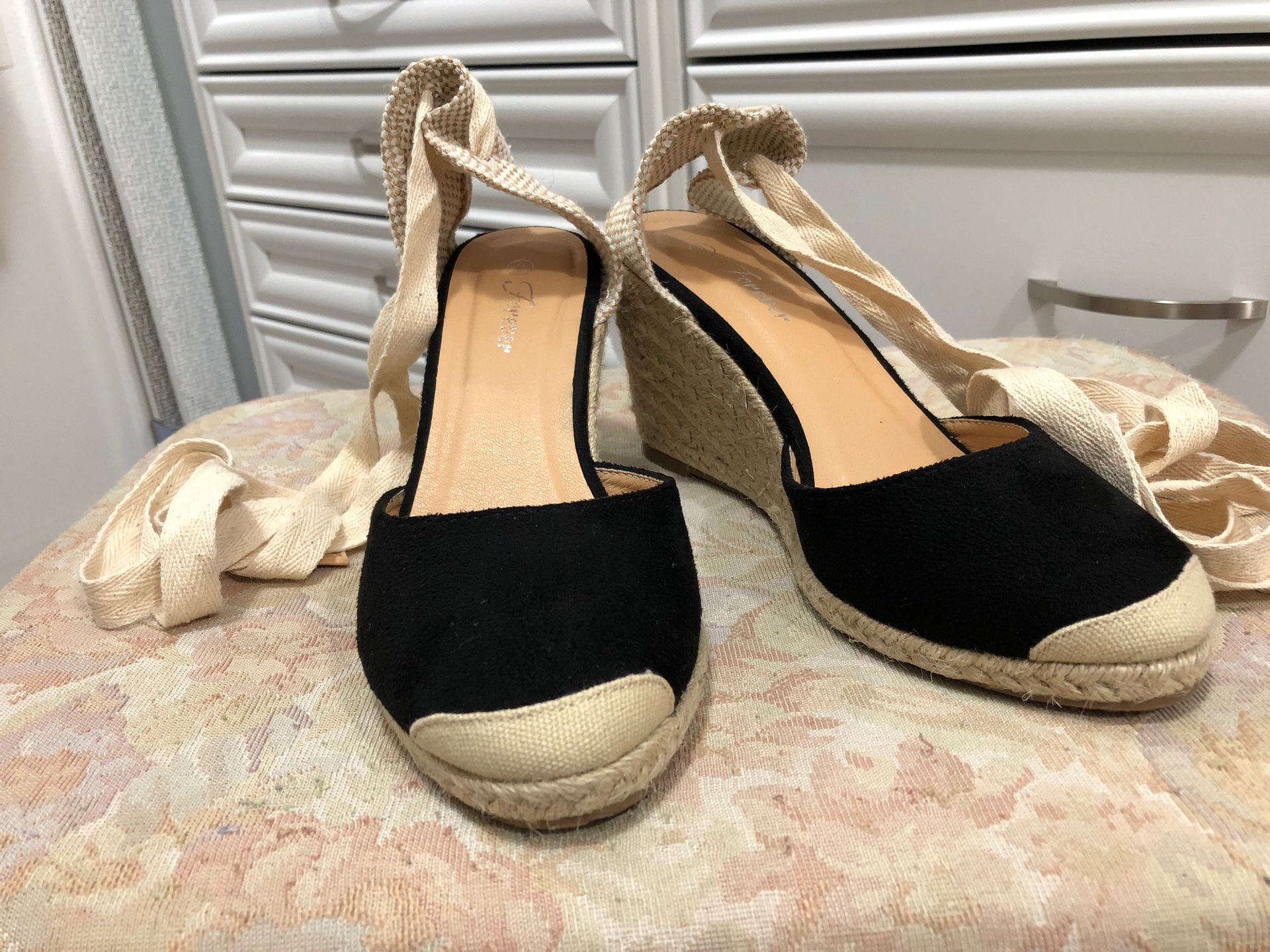 Strapped wedge Heels size 9