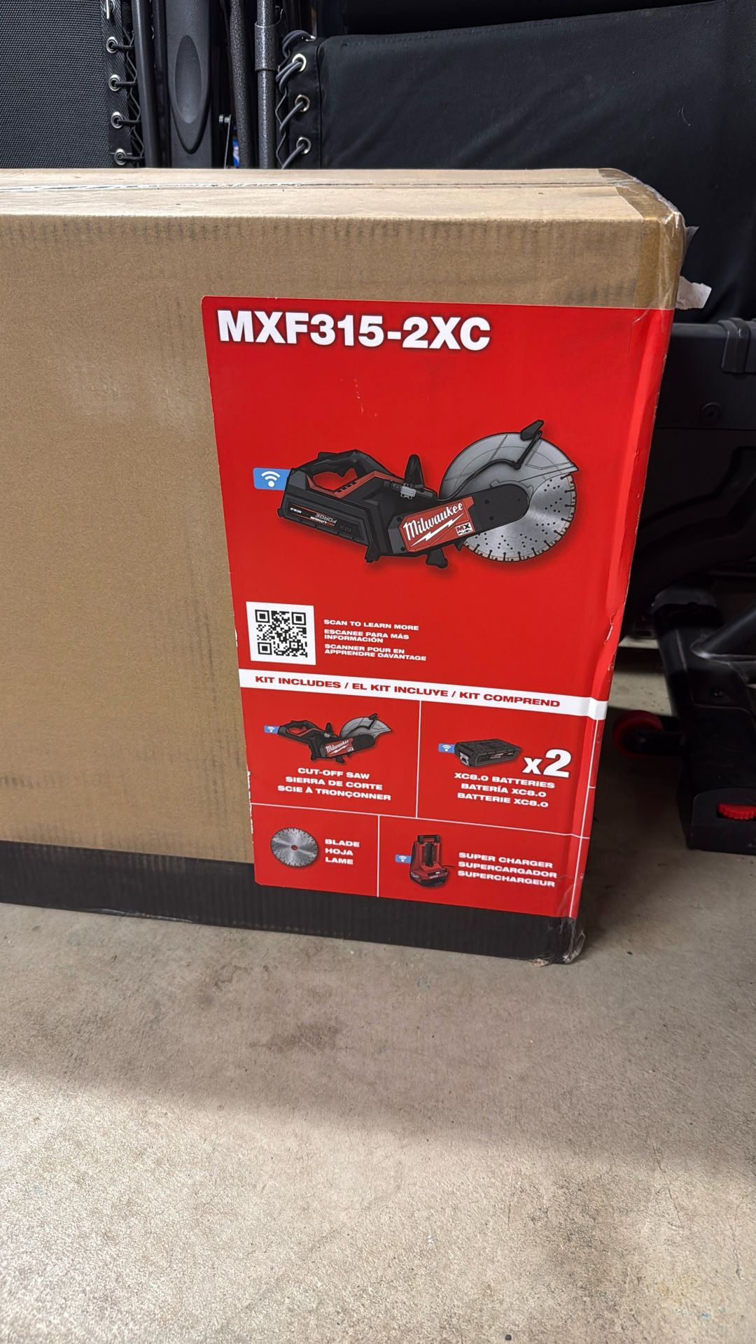 Milwaukee MXF315-2XC 14” Cordless Cut-Off Concrete Saw w/ 2 Batteries & Super Charger