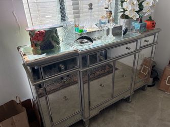 Mirrored Sideboard Buffet Cabinet