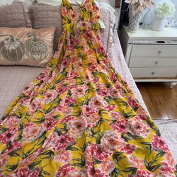 Windsor Chiffon Maxi Dress Size Large, New Whit Tags