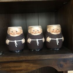 Vintage Monk Mug West Germany $70.00 for three or $34.00 for one.