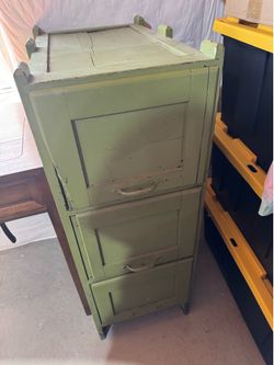 Rustic green file/storage container