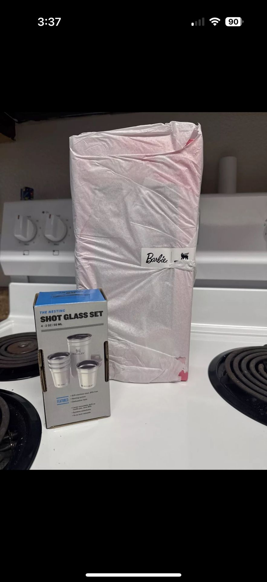 BARBIE x STANLEY 💖 ICON 40 oz Quencher Tumbler + Rare shotglass -