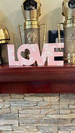 Valentine Pink Love Wood Decor 