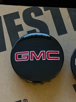 GMC center caps - black with red logo (4)