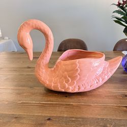 VINTAGE Pink Swan Planter