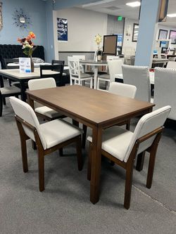 5PC Brown Dining Table Set