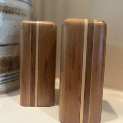 Vintage Wooden Salt & Pepper Shakers 