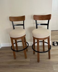Set of 2 Bar Stools with Back