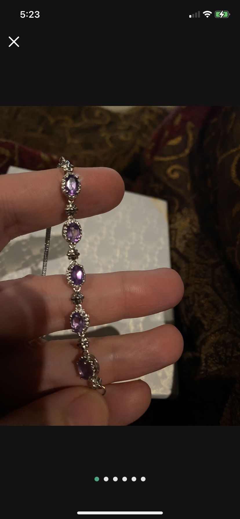Amethyst Earrings & Bolo Bracelet set - new! 