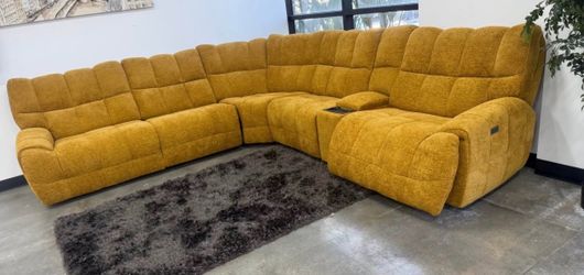 New luxury fabric power recliner sectional  couch