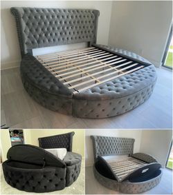 O MY GOSH!! ROUND STORAGE BED BLOWOUT!!! QUEEN SIZE $845! KING SIZE $920!!!  