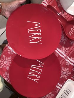 Rae Dunn Holiday Plates