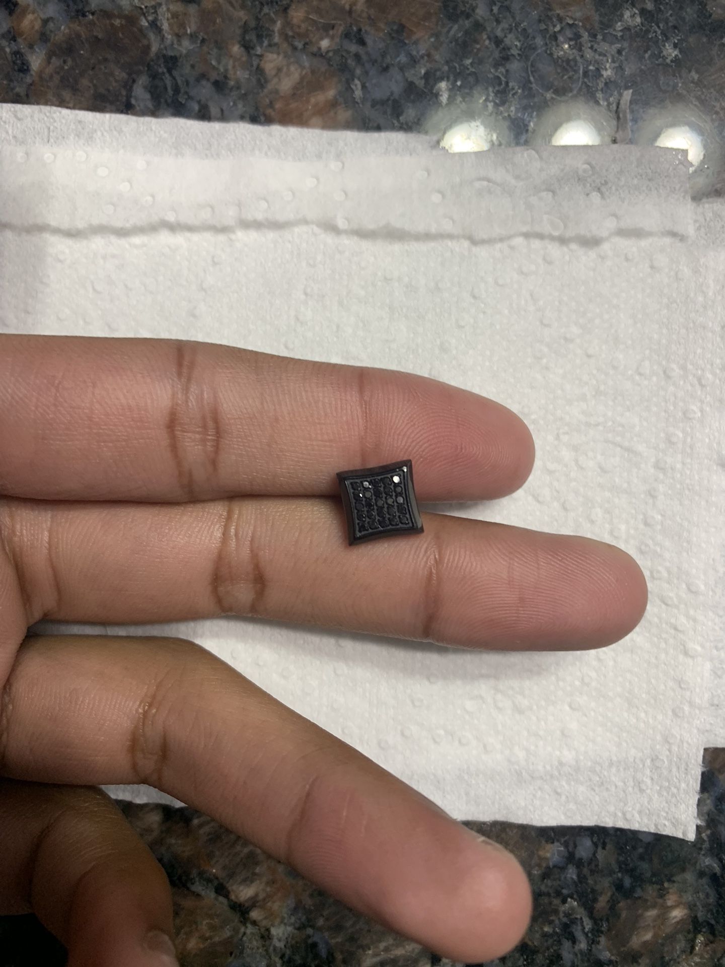 Single Black Diamond Earring