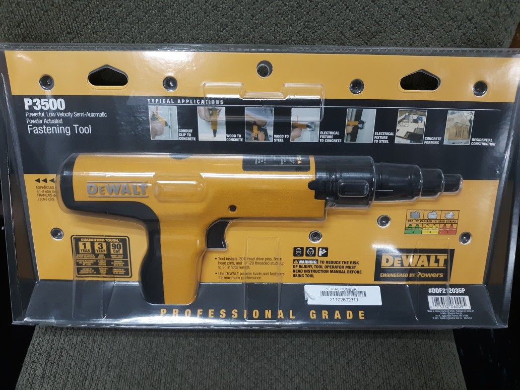 Dewalt P3500 powder Actuated Semi automatic Fastening Tool NEW