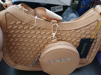 Bebe Tan Shoulder Bag with Coin Purse