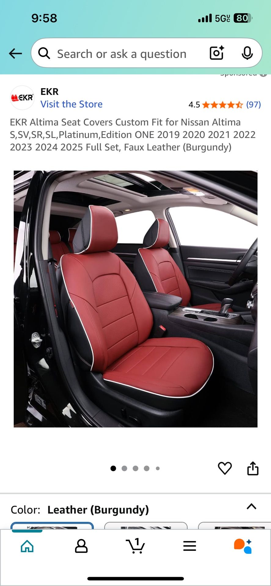 Nissan Altima Seat Cover Brand New