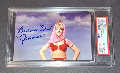 🔥 Barbara Eden Signed Autographed Photo 3.5x5.5 I Dream Of Jeannie PSA COA🔥